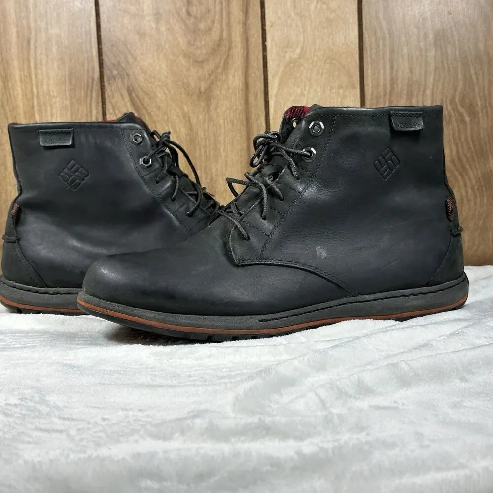 Columbia Davenport Six Waterproof Boots Men’s Size 11 Black Leather Chukka Boots